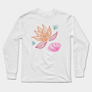 Bohemian Florals - Magenta Long Sleeve T-Shirt